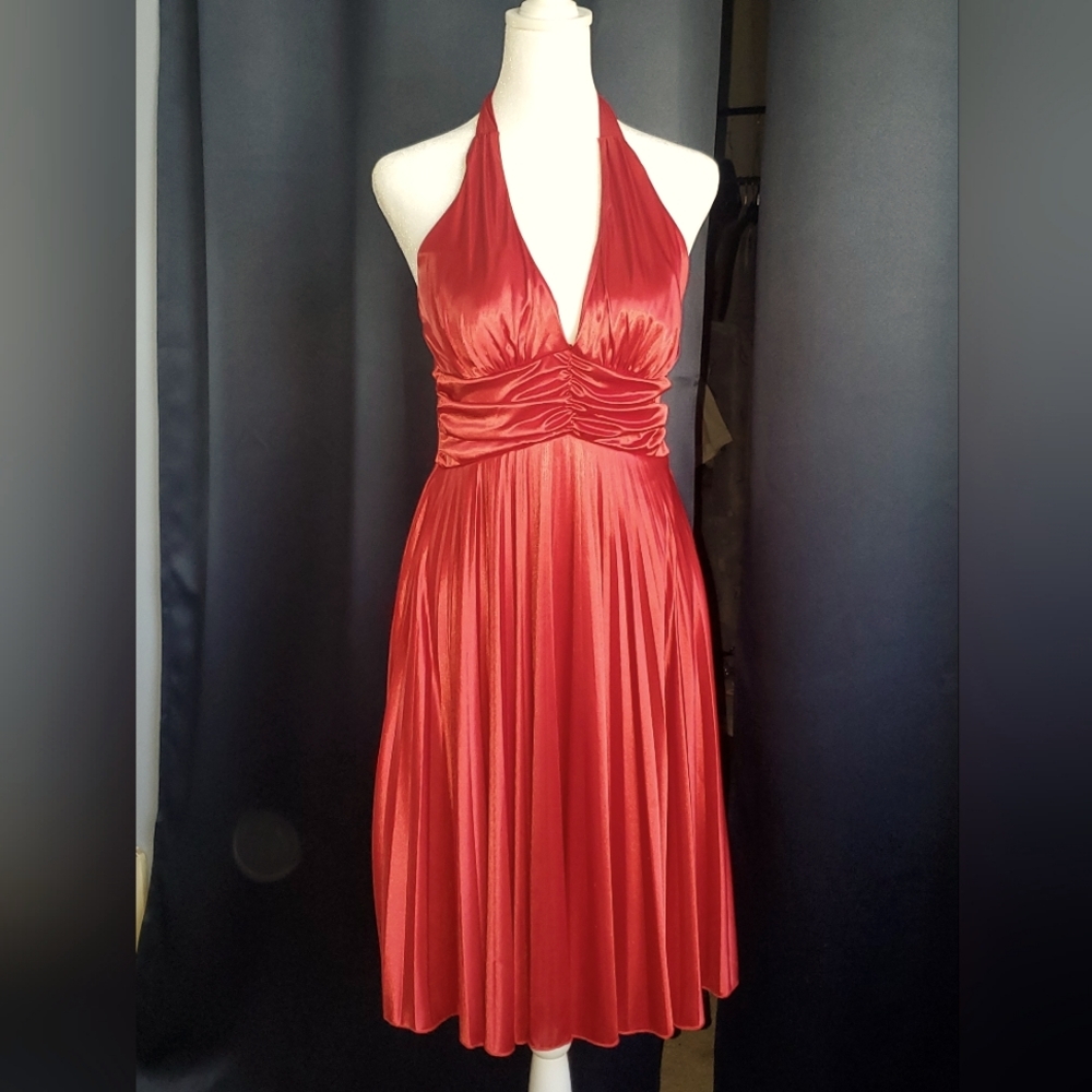 My Michelle Red Halter Top Dress - Picture 1 of 12